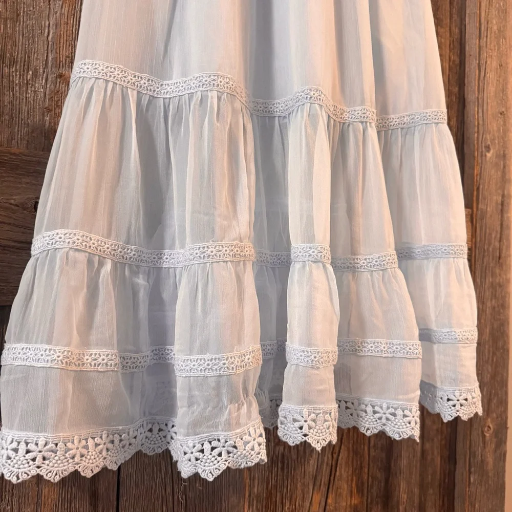 Dizzy Lizzy NWT Cottagecore Lace Tiered Sundress | Prairie Babydoll Dress - Picture 4 of 11